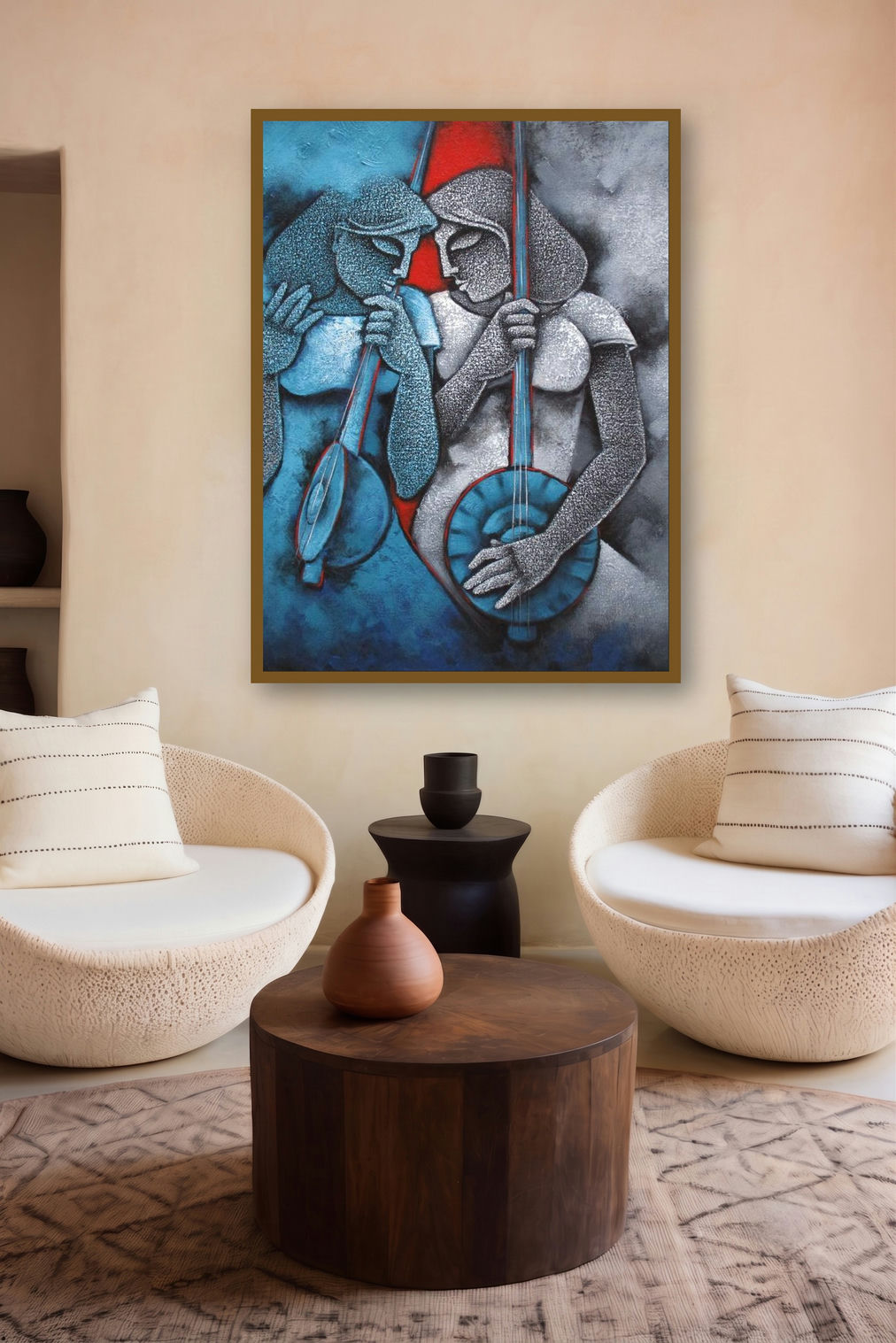 Music Ii (Melodic Intertwining) by artist Satyajeet Shinde displayed in a Contemporary Exhibition gallery