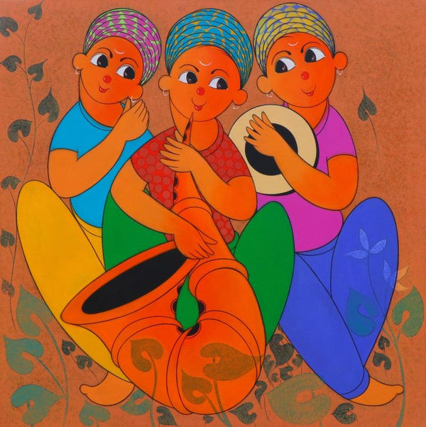 Musical Enjoy 1 Painting by Dnyaneshwar Bembade | ArtZolo.com