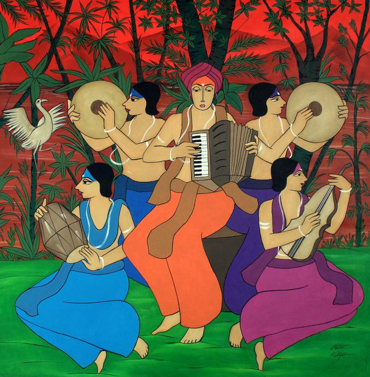 Musical Evening Painting by Chetan Katigar | ArtZolo.com