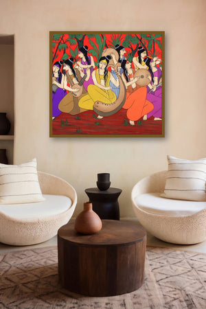 Musical Evening (Symphony of Sisterhood) by artist Chetan Katigar displayed in a Contemporary Exhibition gallery