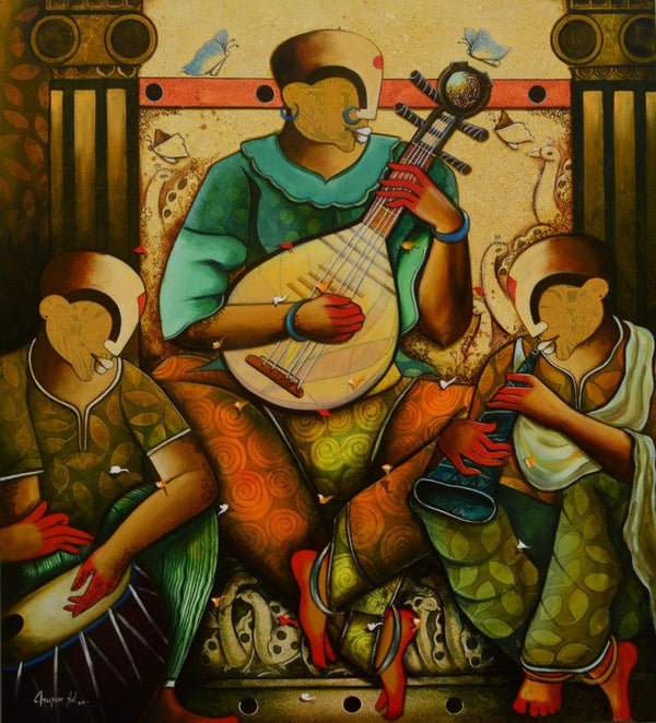 Musical Band 11 Painting by Anupam Pal | ArtZolo.com