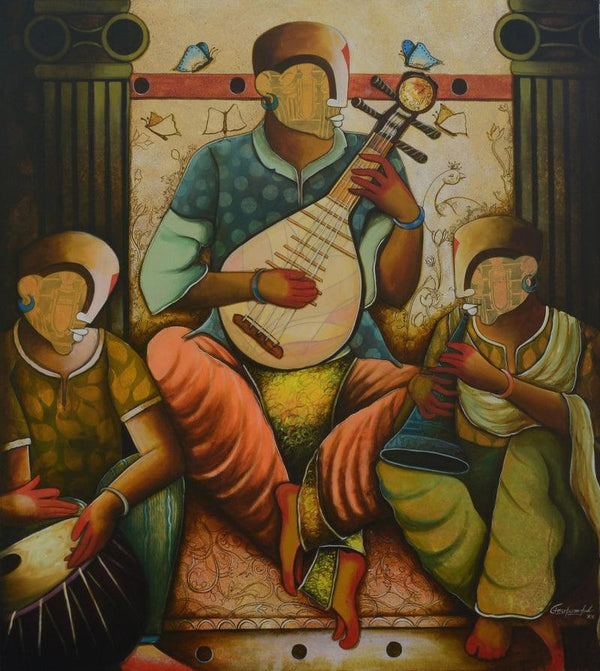 Musical Band 7 Painting by Anupam Pal | ArtZolo.com