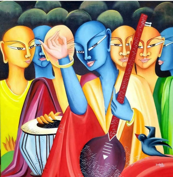 Musical Ensemble Painting by Deepali Mundra | ArtZolo.com
