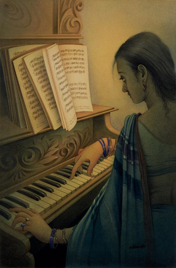 Musician 2 Painting by Rajib Gain | ArtZolo.com