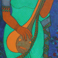 Figurative acrylic painting titled 'Musician', 60x24 inches, by artist Mamta Mondkar on Canvas