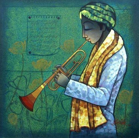 Musician I Painting by Ram Onkar | ArtZolo.com