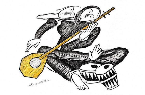 Musician Series 16 Drawing by Rashid Ahamad | ArtZolo.com