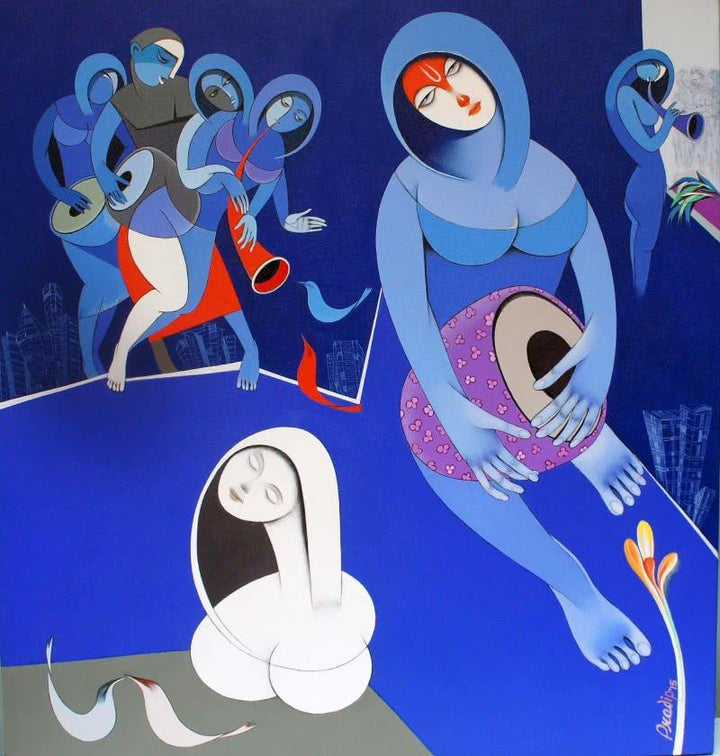 Musicians Ix Painting by Pradip Sarkar | ArtZolo.com