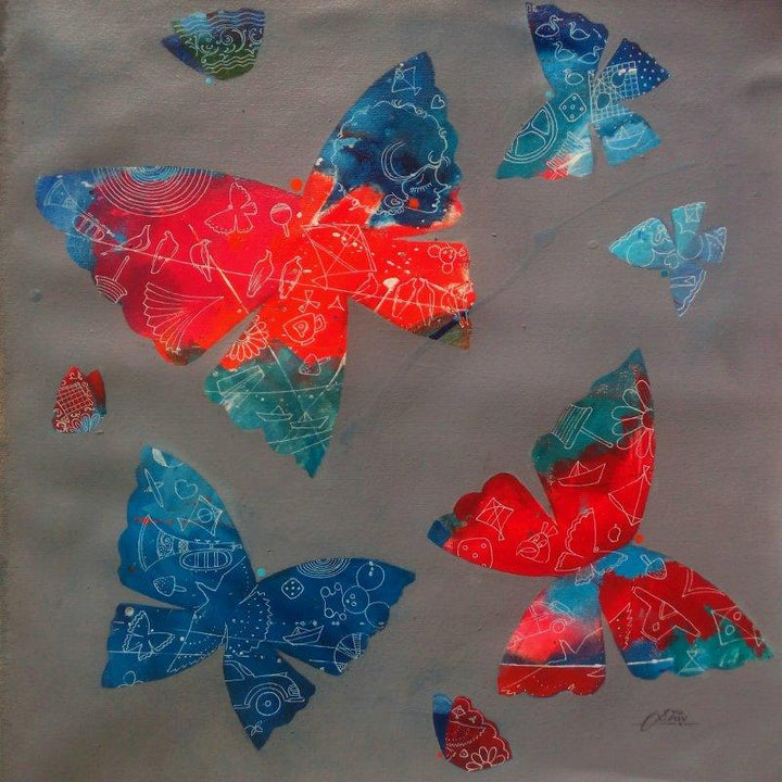 My Butterflies Ii Painting by Shiv Kumar Soni | ArtZolo.com