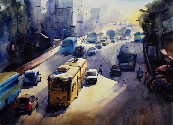 My City Kolkata 1 Painting by Sankar Das | ArtZolo.com