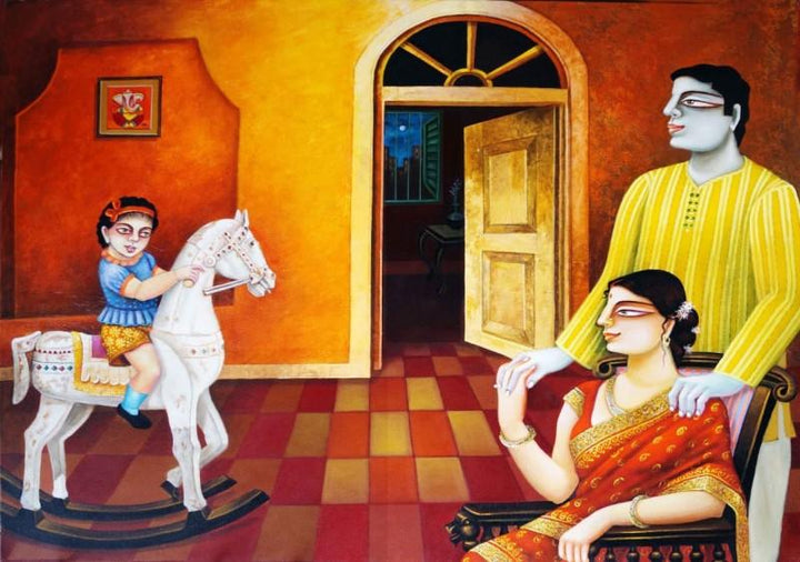 My Family 3 Painting by Gautam Mukherjee | ArtZolo.com