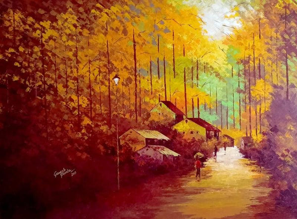 My Village 2 Painting by Ganesh Panda | ArtZolo.com