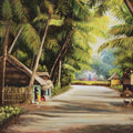 Landscape oil painting titled 'My Village', 24x36 inches, by artist Sriram Chinnadurai on Canvas