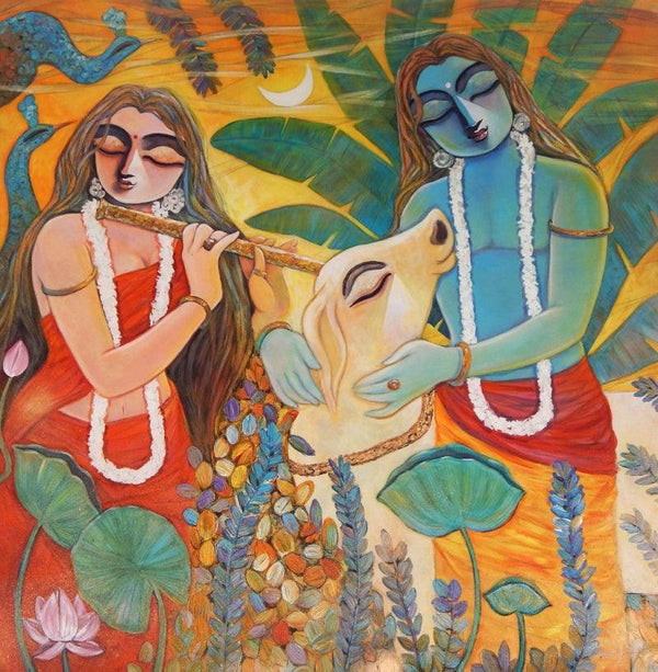 Nandan Painting by Subrata Ghosh | ArtZolo.com