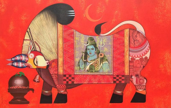 Nandi 11 Painting by Ashok Rathod | ArtZolo.com
