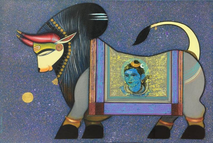 Nandi 3 Painting by Ashok Rathod | ArtZolo.com