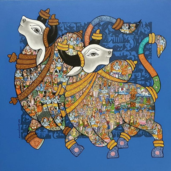 Nandi 60 Painting by Vivek Kumavat | ArtZolo.com