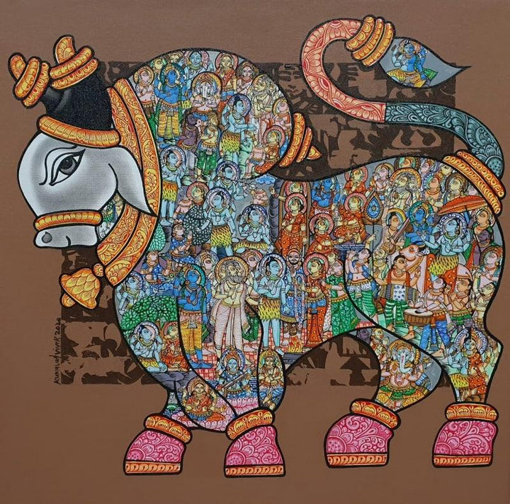 Nandi 73 Painting by Vivek Kumavat | ArtZolo.com