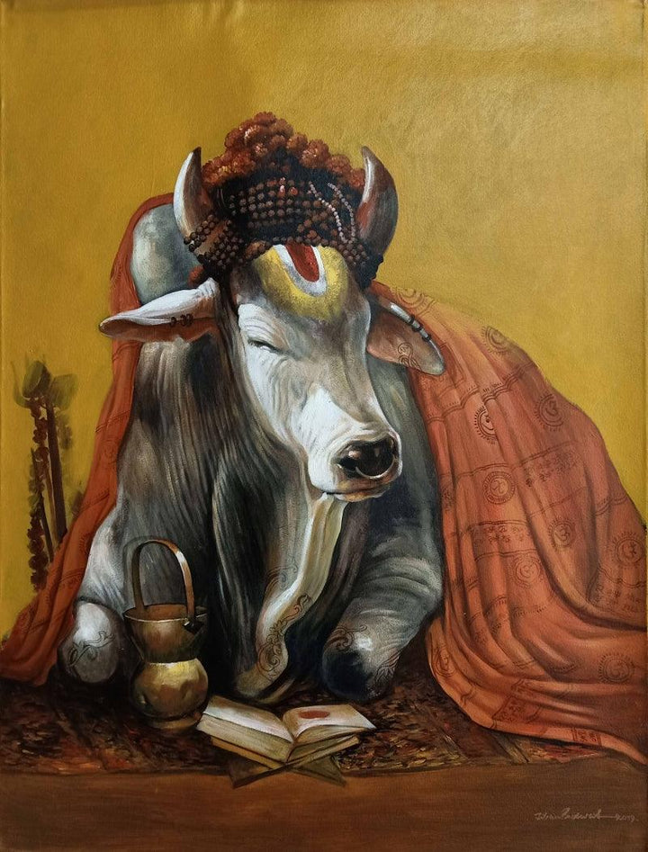 Nandi Painting by Jiban Biswas | ArtZolo.com
