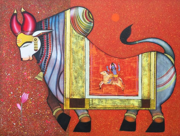 Nandikeshvara Painting by Ashok Rathod | ArtZolo.com