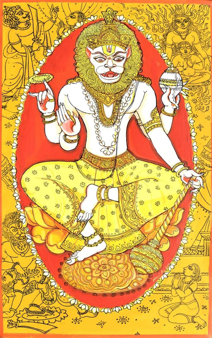 Narsimha Avatar Painting by Manisha Srivastava | ArtZolo.com