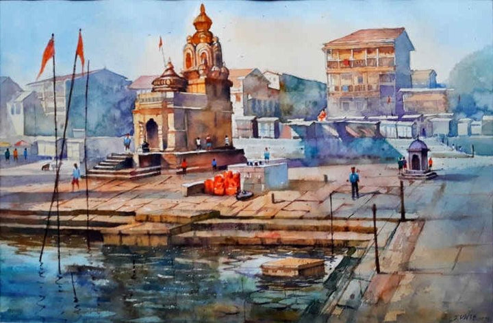 Nashik Ghat Painting by Jitendra Divte | ArtZolo.com