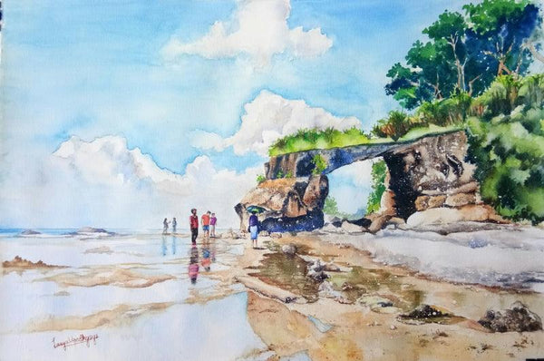 Natural Bridge Coral Point Painting by Lasya Upadhyaya | ArtZolo.com