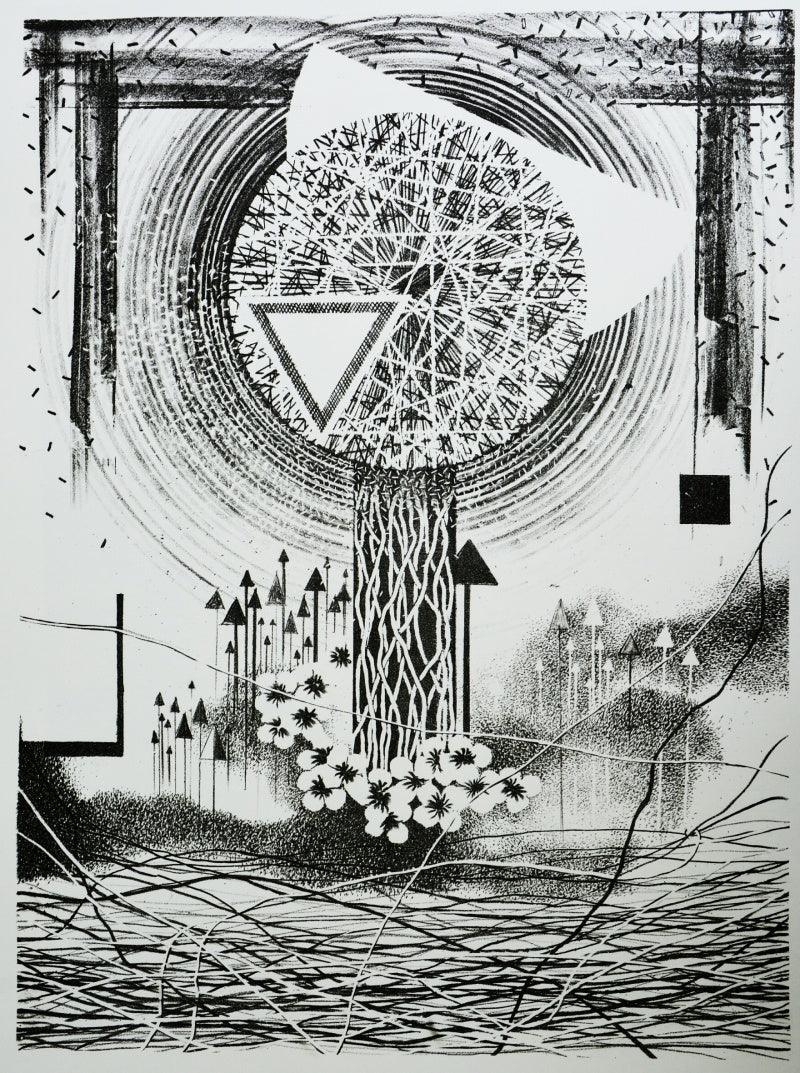 Nature printmaking titled 'Nature 1', 60x48 inches, by artist Bikash Senapati on Paper