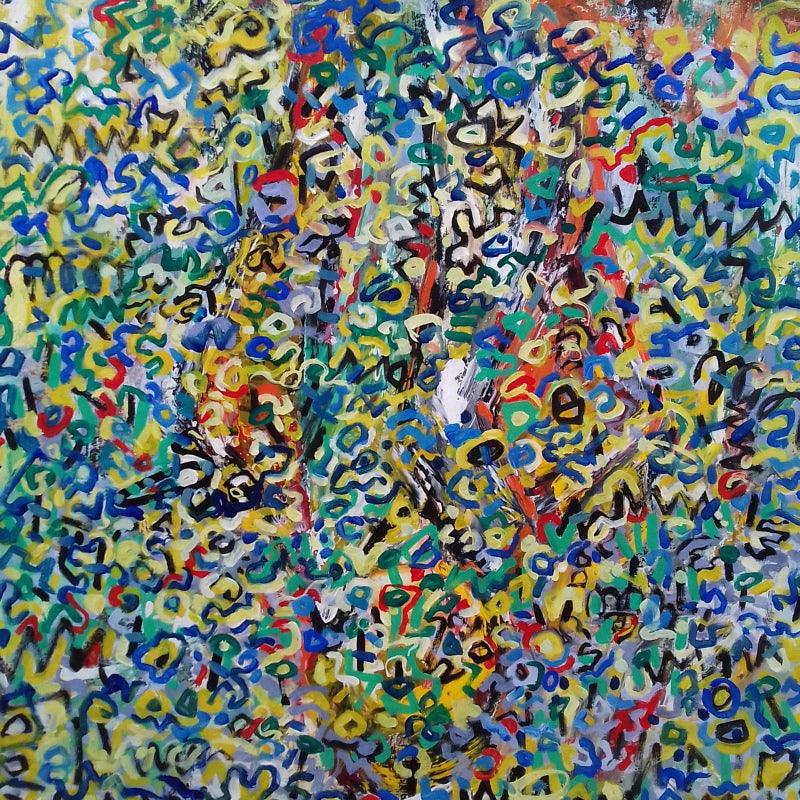 Nature acrylic painting titled 'Nature 1', 23x23 inches, by artist Prasanta Acharjee on Canvas