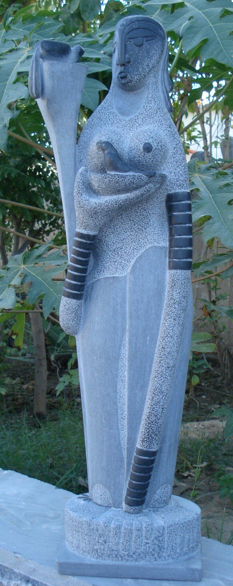 Figurative sculpture titled 'Nature 2', 36x9x7 inches, by artist Nema Ram on Black Marble