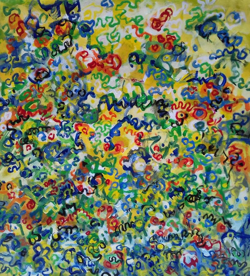 Nature acrylic painting titled 'Nature 2', 25x23 inches, by artist Prasanta Acharjee on Canvas