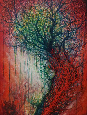 Nature acrylic painting titled 'Nature 2', 48x36 inches, by artist Anil Kumar Vishwakarma on Canvas