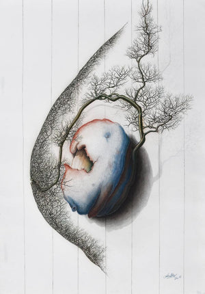 contemporary watercolor painting titled 'Nature 3', 28x21 inches, by artist Anil K Vishwa on Paper