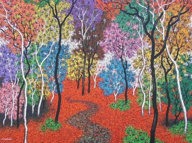 Nature acrylic painting titled 'Nature 5', 36x48 inches, by artist Sanjay Devsale on Canvas