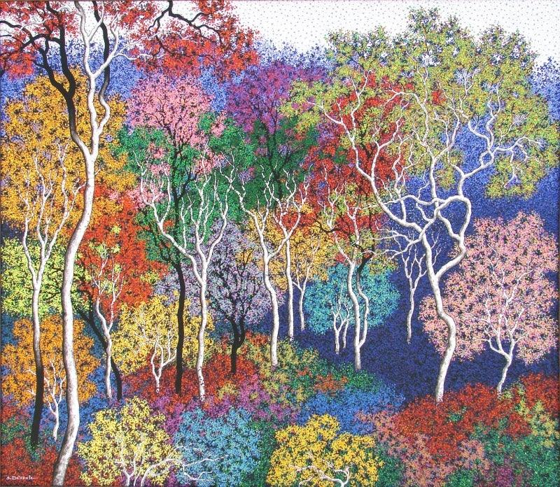 Nature acrylic painting titled 'Nature 6', 42x48 inches, by artist Sanjay Devsale on Canvas