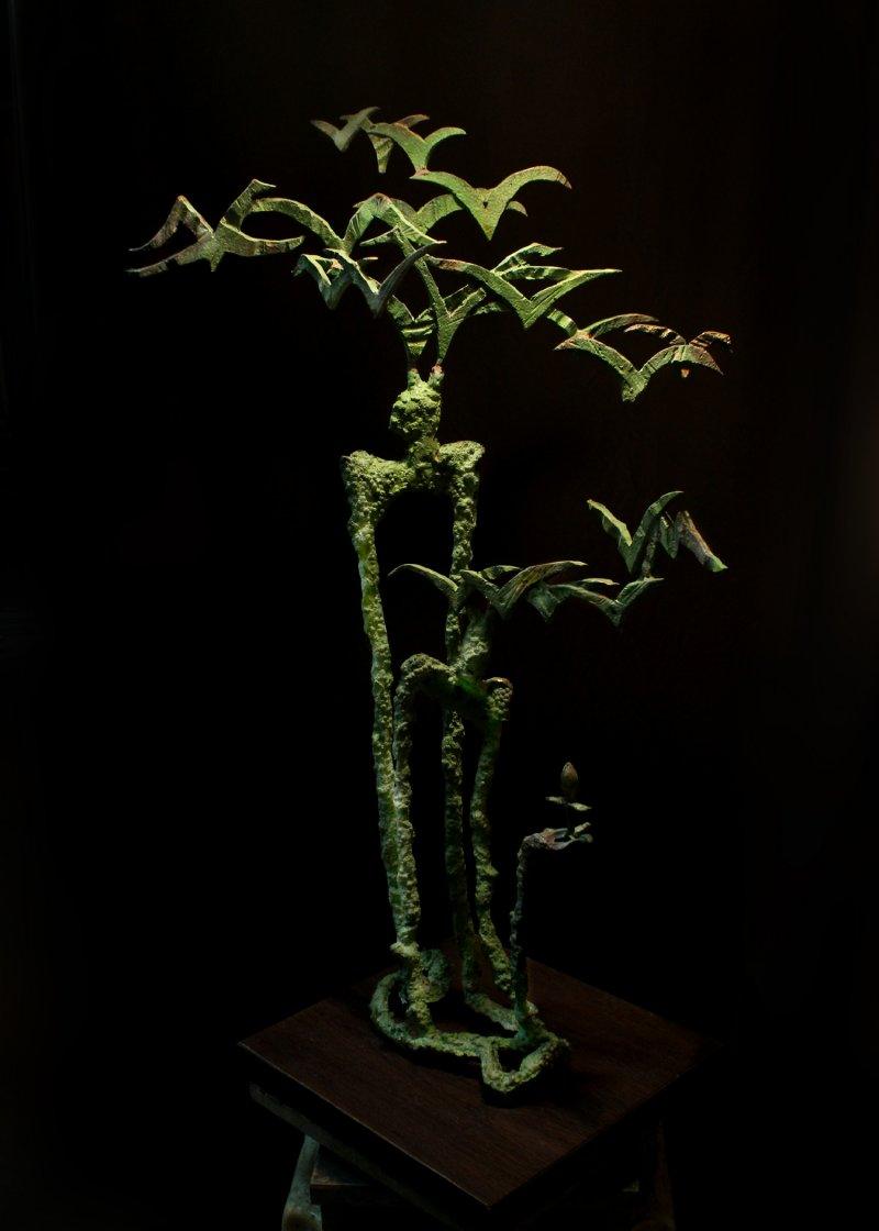Figurative sculpture titled 'Nature', 32x20x12 inches, by artist Rohan  Pawar on Brass