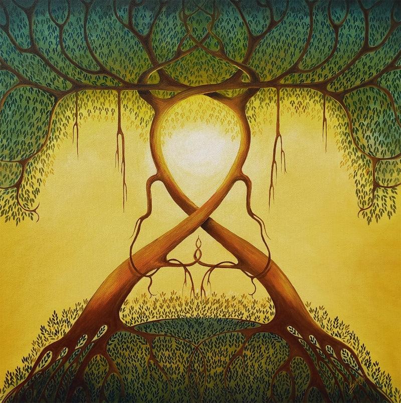 Nature acrylic painting titled 'Nature', 30x30 inches, by artist Seby Augustine on Canvas