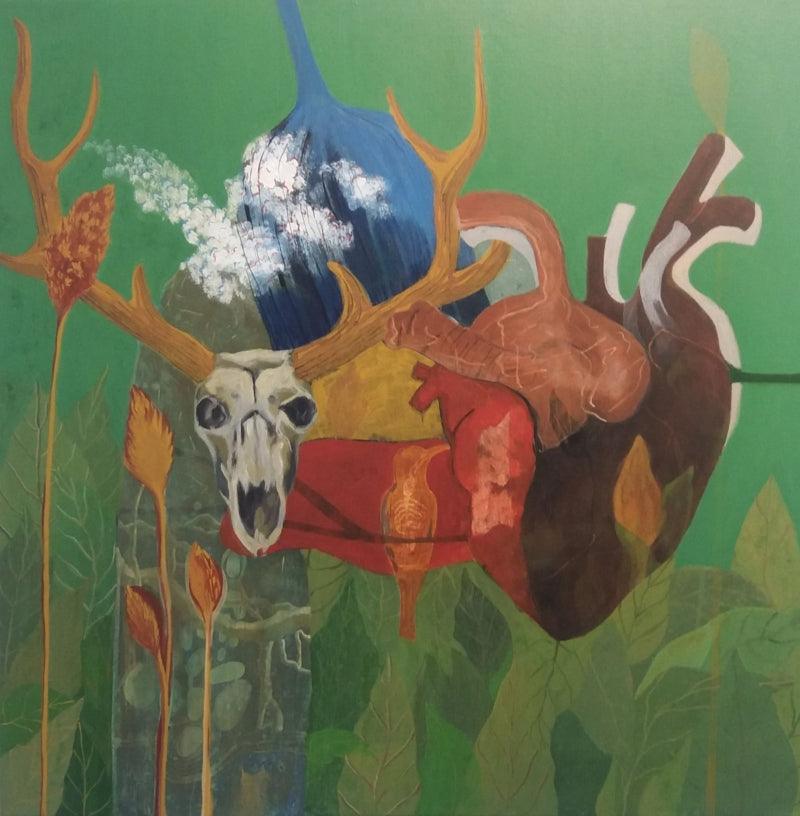 Nature acrylic painting titled 'Nature', 30x30 inches, by artist Kamlesh Patidar on Canvas