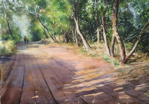 Landscape watercolor painting titled 'Nature', 17x12 inches, by artist Niketan Bhalerao on Paper
