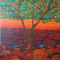 contemporary acrylic painting titled 'Nature', 48x36 inches, by artist Sadaf Beg Khan on canvas