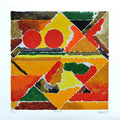 Abstract serigraphs painting titled 'Nature', 20x20 inches, by artist S. H. Raza on Paper