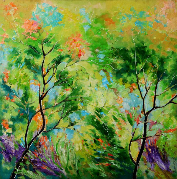 Nature Green Ii Painting by Bahadur Singh | ArtZolo.com