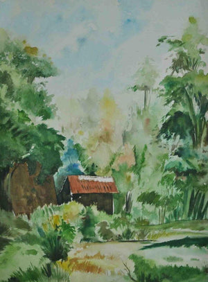 Nature watercolor painting titled 'Nature I', 30x22 inches, by artist Bhavesh Patel on Paper
