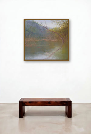 Nature Reflection I by artist Fareed Ahmed displayed in a Elegant Hallway