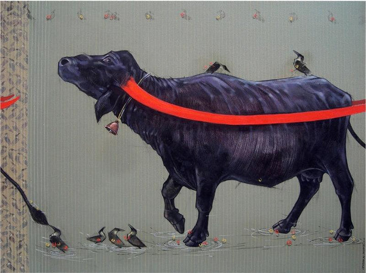 Naughty Crow Painting by Yogesh Lahane | ArtZolo.com