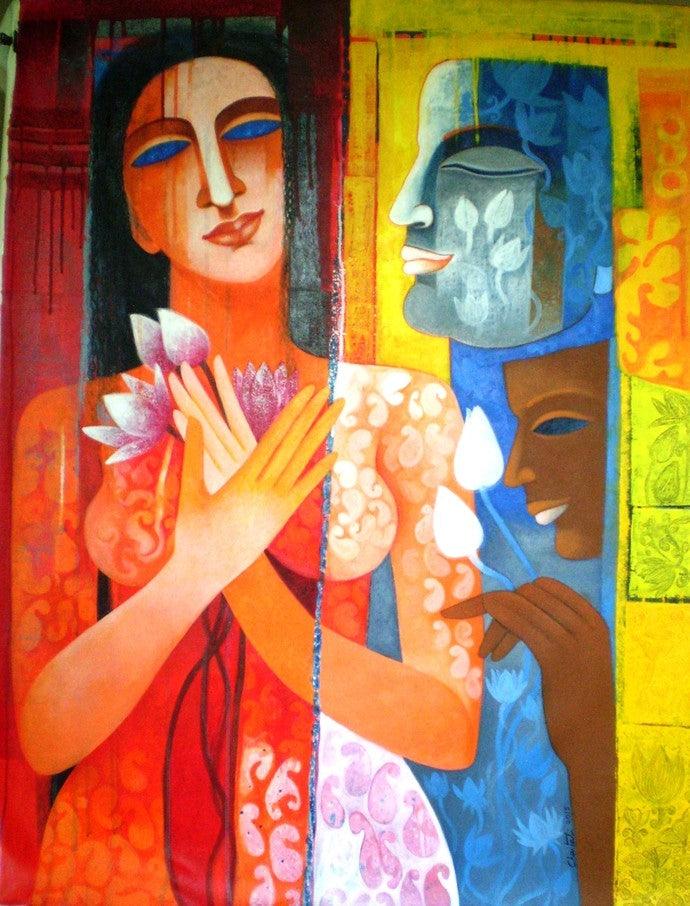 Nautanki Series 8 Painting by Chaitali Mukherjee | ArtZolo.com