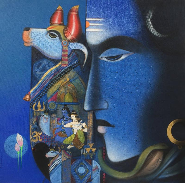 Nilkanth Painting by Ashok Rathod | ArtZolo.com