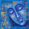 Expressionist acrylic painting titled 'Nirvana', 12x12 inches, by artist Purnima Gupta on canvas