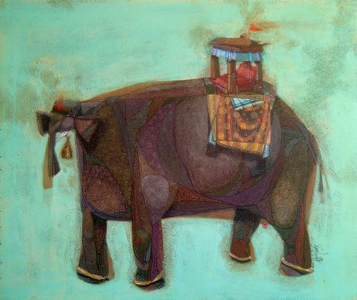 Non Ruminant Painting by Tamojit Bhattacharya | ArtZolo.com