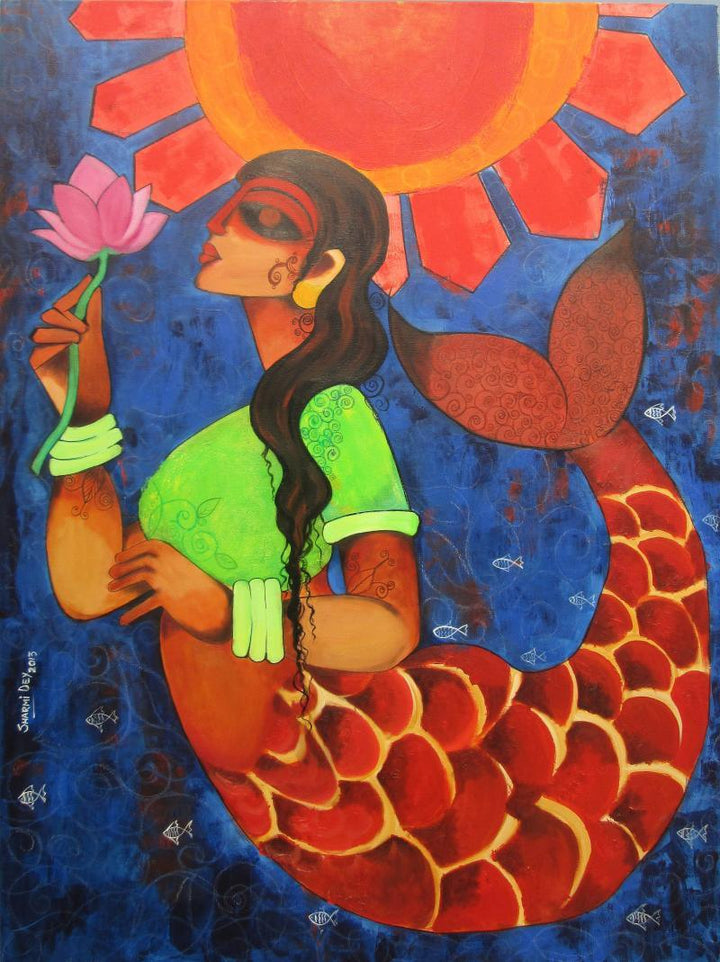 Ocean Girl Painting by Sharmi Dey | ArtZolo.com